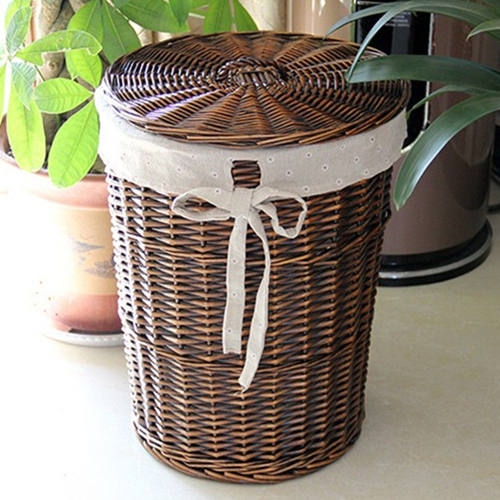 脏衣篮藤编收纳筐家用衣物带盖