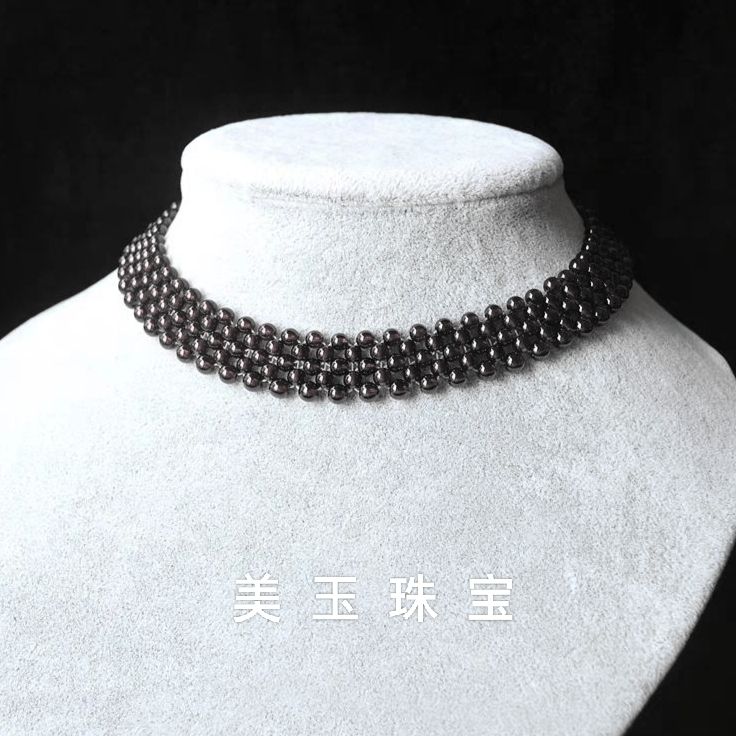 天然黑玛瑙项链锁骨链颈链项圈高档遮挡甲状腺脖子疤痕颈纹神器女
