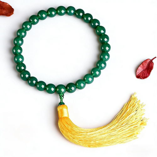 天然绿玛瑙手持佛珠念珠车挂饰手串绿度母甄嬛传雍正同款绿玉髓