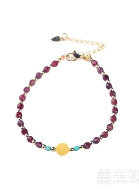 红碧玺切面手串蜜蜡回纹珠小米珠手链马卡龙糖果纤细女款特细