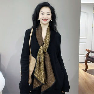 轻奢款!咖色双面棉麻围巾男女春秋薄款护颈装饰长条飘带丝巾领巾