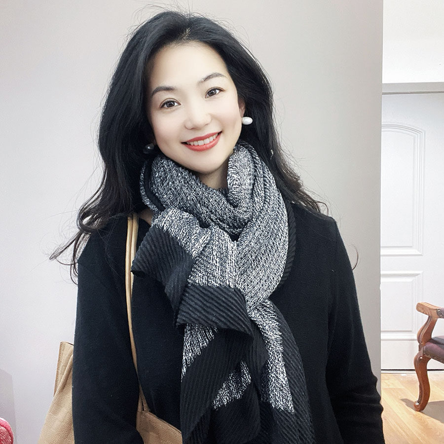 经典！黑灰色褶皱围巾女冬季2025新款高级感保暖围脖春秋披肩两用,服饰配件/皮带/帽子/围巾,围巾/丝巾/披肩,淘宝优惠券,粉丝福利购,淘宝优惠卷