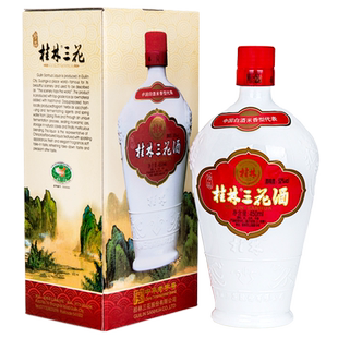 桂林三花酒52度珍品乳白瓷瓶6瓶整箱米香型白酒广西特产米酒三宝