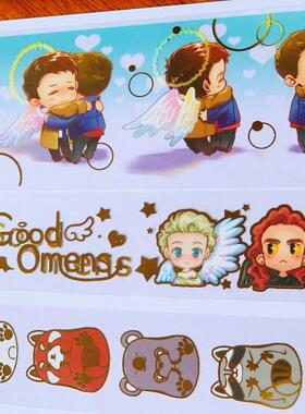 SPN邪恶力量supernatural好兆头纸胶带镀金PE贴纸destiel