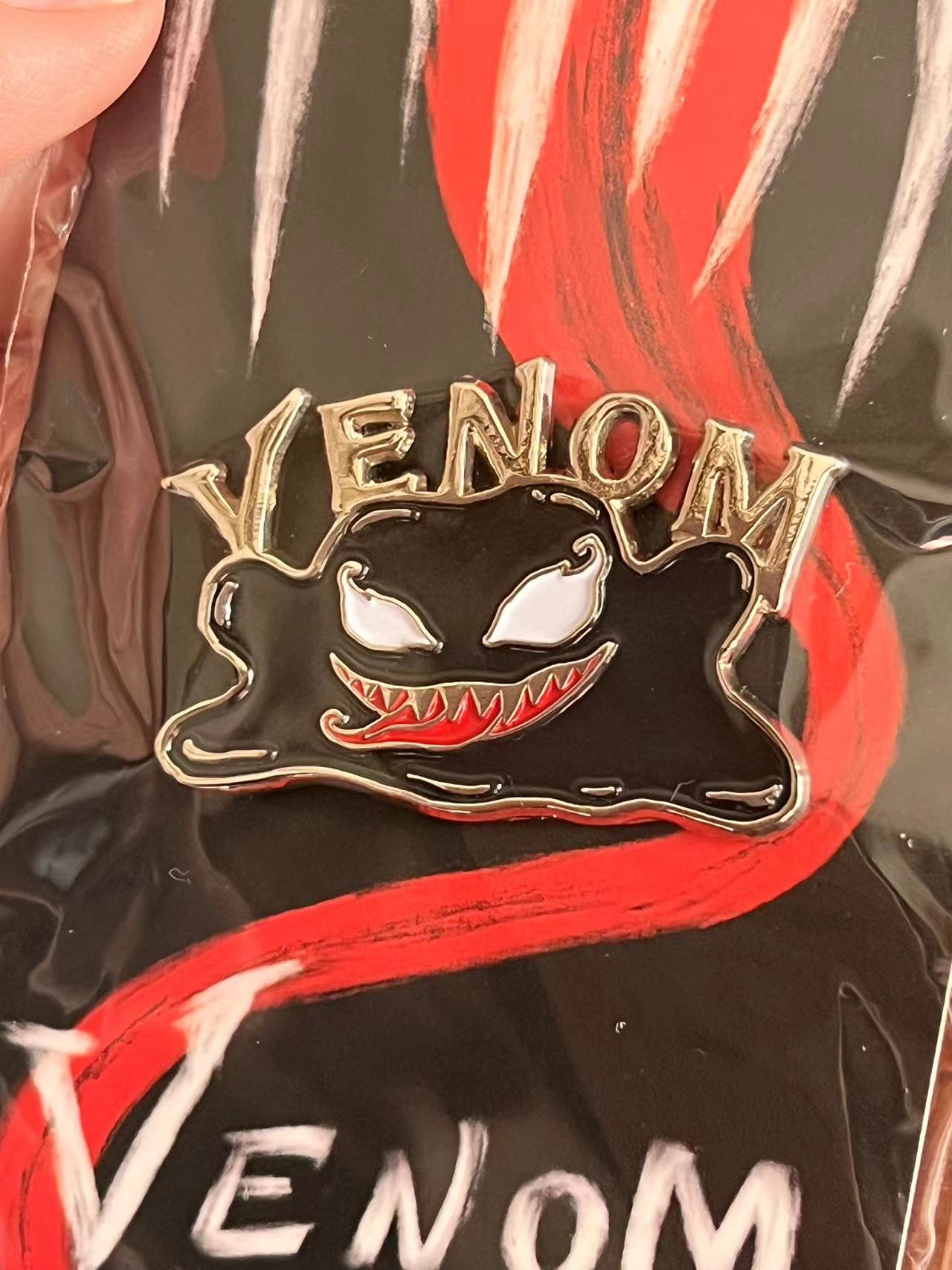 迪士尼marvel漫威Venom毒液Q版烤漆金属徽章maru