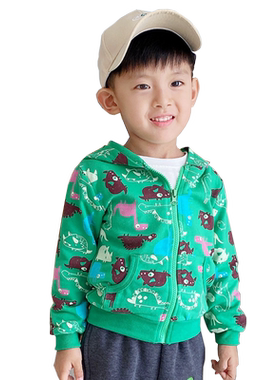 春秋毛圈男童宝宝恐龙开衫外套
