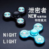 新款 学生 发光指尖陀螺泄密者铝合金手指陀螺夜光成人解压网红推荐