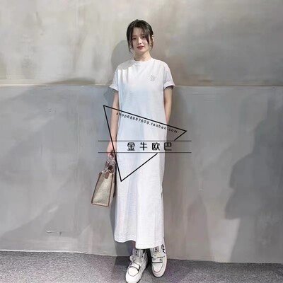 韩国潮牌MLB纯色直筒连衣裙