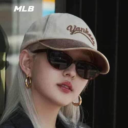 韩国MLB正品24夏季款复古做旧拼接刺绣百搭鸭舌帽棒球帽3ACPVL74N