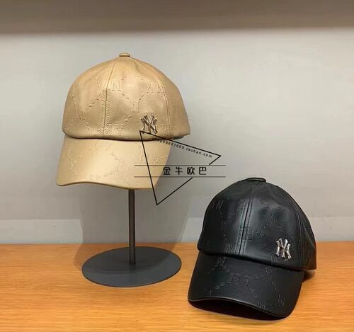 韩国潮牌MLB专柜正品秋冬款钻石菱格印花PU皮棒球帽潮3ACPM1226