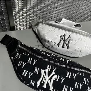 潮牌MLB专柜正品 老花满印百搭斜挎包胸包腰包潮3AHSM014N 春夏新款