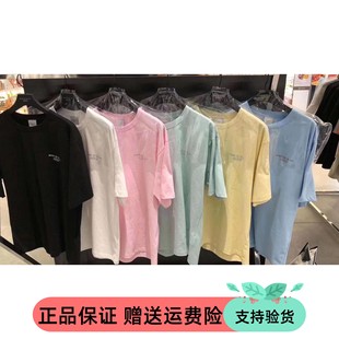 韩国ADLV专柜春夏潮款ins经典字母简约彩色基础T恤情侣款短袖