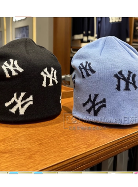 韩国MLB专柜正品4秋冬新款薄款大标NY百搭针织帽毛线帽3ABNBM346
