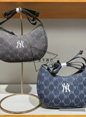 韩国MLB正品25秋冬新款复古菱格老花单肩斜挎包腋下包3ABQMV45N