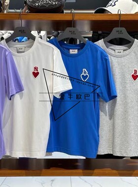 韩国MLB正品春夏款儿童爱心刺绣短袖亲子款儿童短袖T恤7ATSH0133