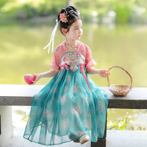 汉服女童2026夏高端仙气国风襦裙