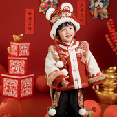 男童新年拜年服儿童汉服2025新款 宝宝周岁服过年装 冬装 中国风唐装