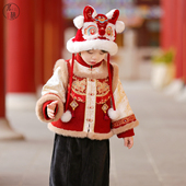 男童汉服2026马年冬款 宝宝喜庆过年拜年服 周岁套装 唐装 儿童新中式