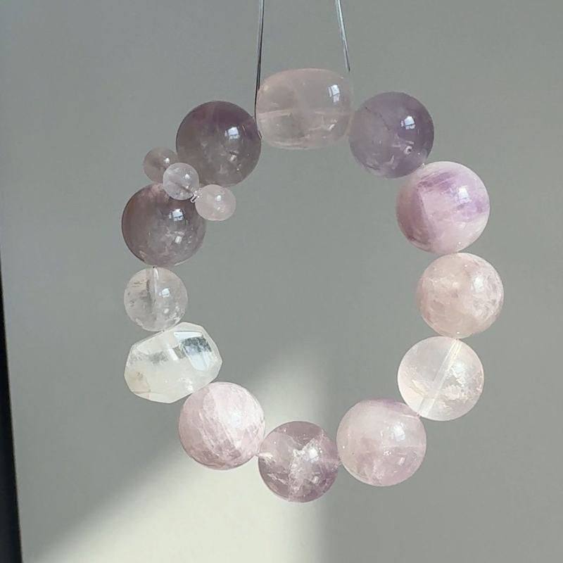 Nyotaa天然紫水·粉水晶14-15mm手串原创主学事业人缘桃花(微瑕,饰品/流行首饰/时尚饰品新,手饰/手串,淘宝优惠券,粉丝福利购,淘宝优惠卷