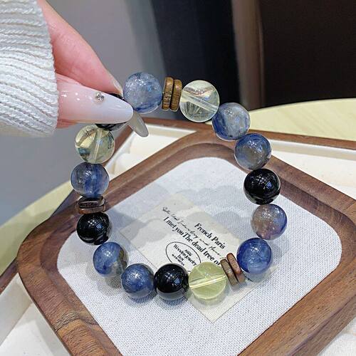 多宝水晶多巴胺五行串 原创设计百搭闺蜜礼物手链 蓝晶石水晶手串