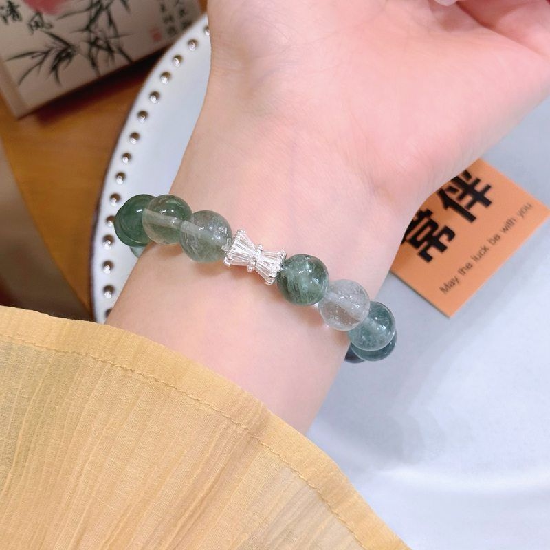 天然绿萤石手链女款绿色萤石手串高级感男女同款薄荷绿闺蜜礼物