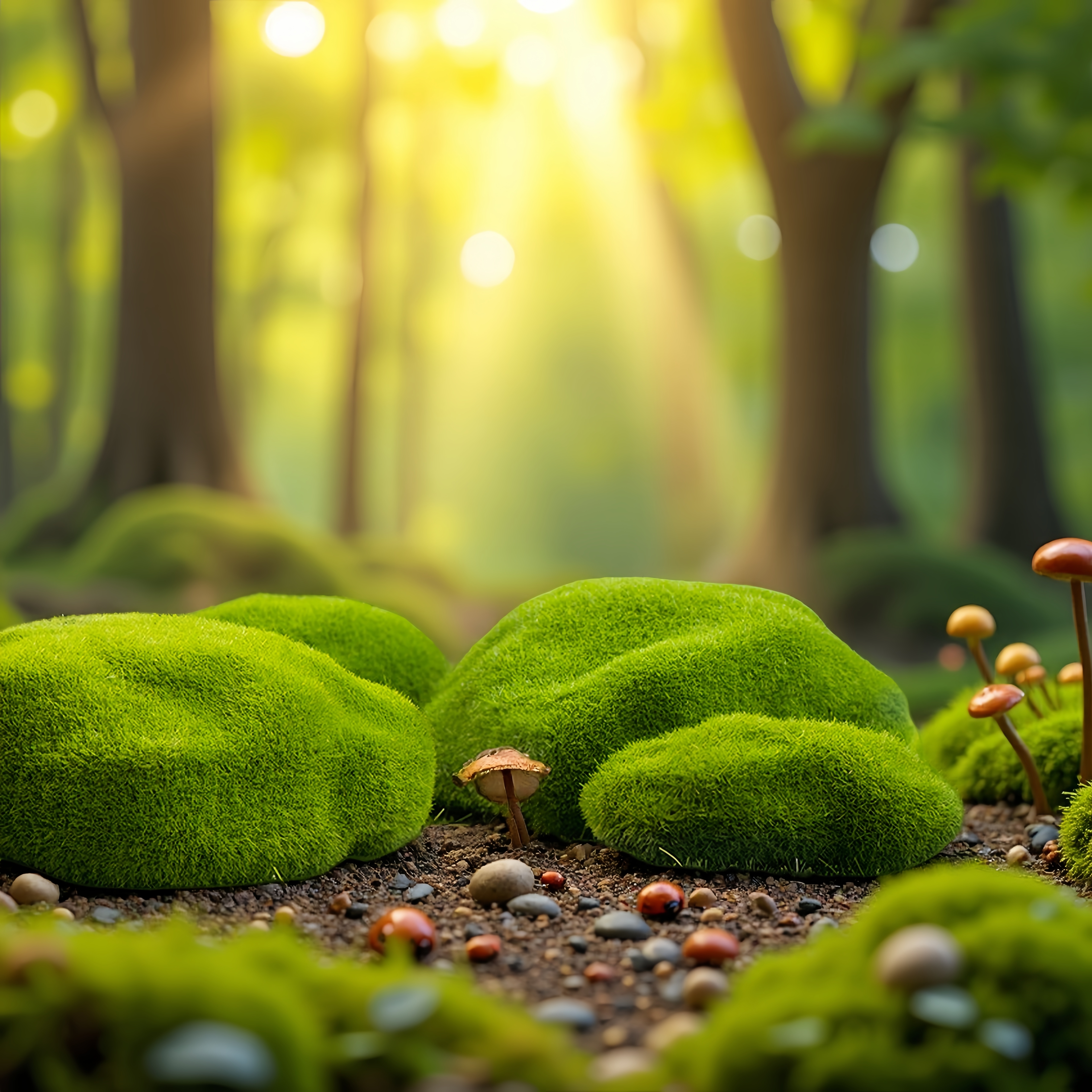 微景观创意仿真苔藓石头摆件