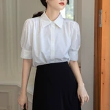 Рубашка, сексуальная летняя одежда, французский стиль, короткий рукав, подходит для подростков