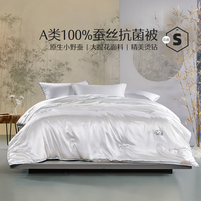 水星家纺官方品牌店正品被芯家用被子轻奢风汐韵抗菌蚕丝冬被