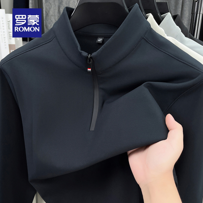 罗蒙磨毛男士上衣百搭保暖打底衫