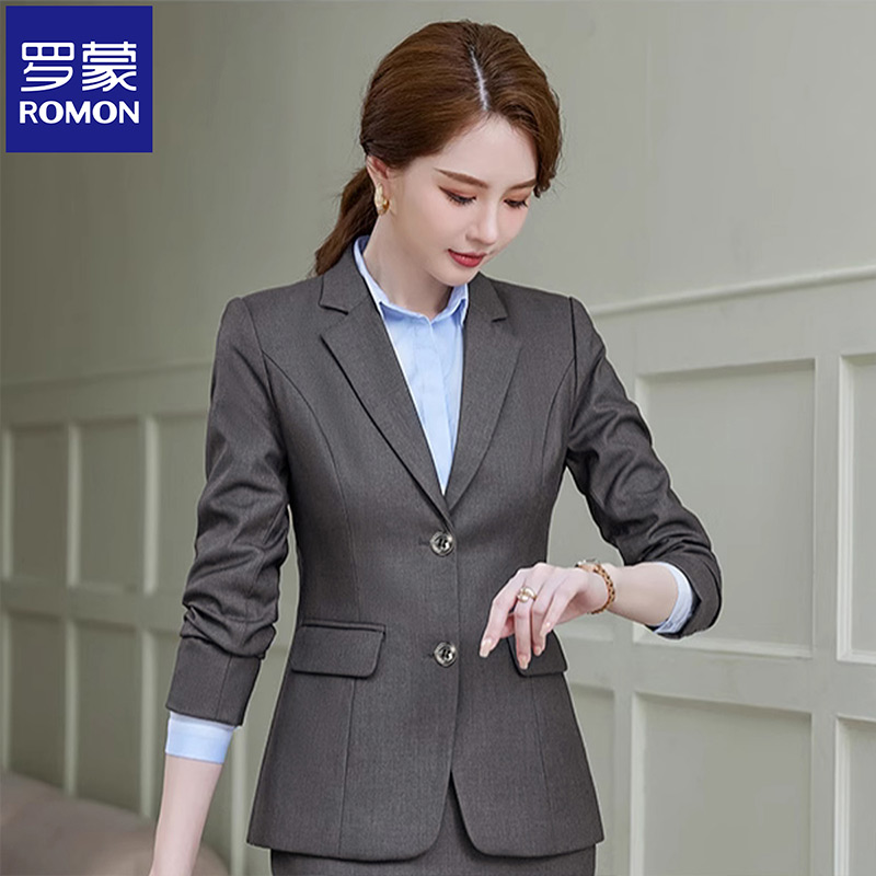 罗蒙女士商务西服套装2025秋季新款职业装优雅干练百搭西服套装NX