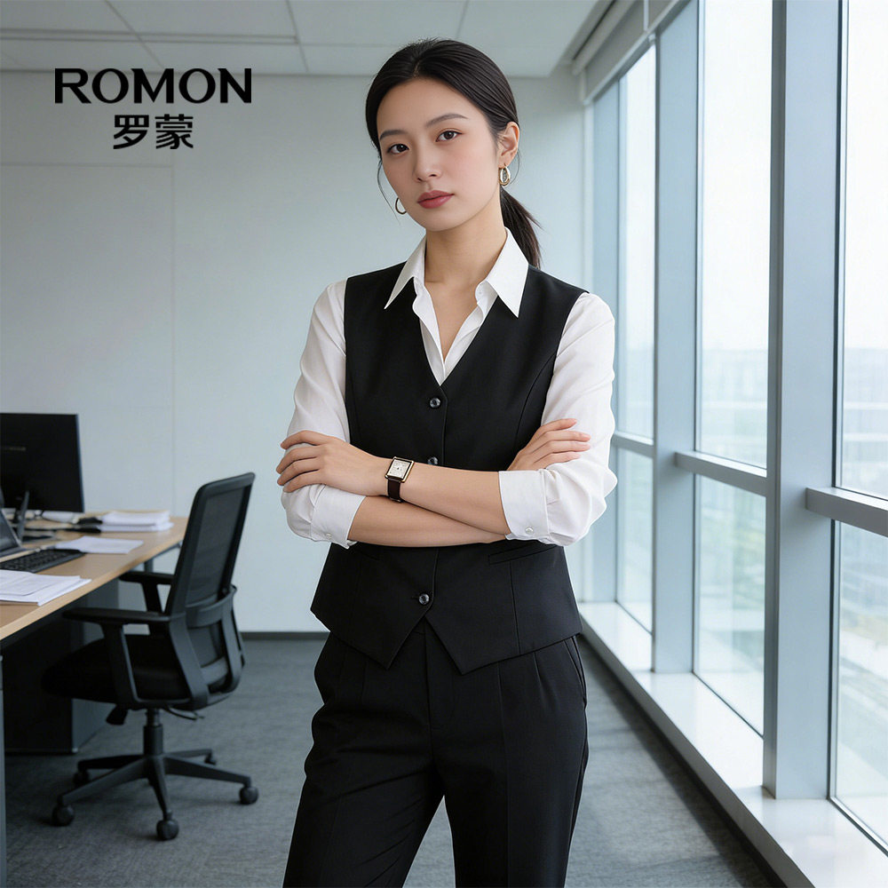 罗蒙西装马甲套装女2026夏季新款商务休闲正装通勤穿搭无袖马夹NX