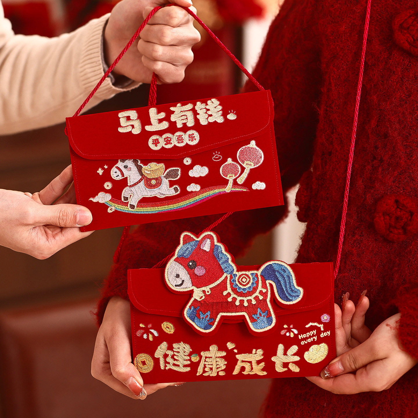 2026马年布艺红包袋春节过年儿童压岁钱包新年创意万元利是封