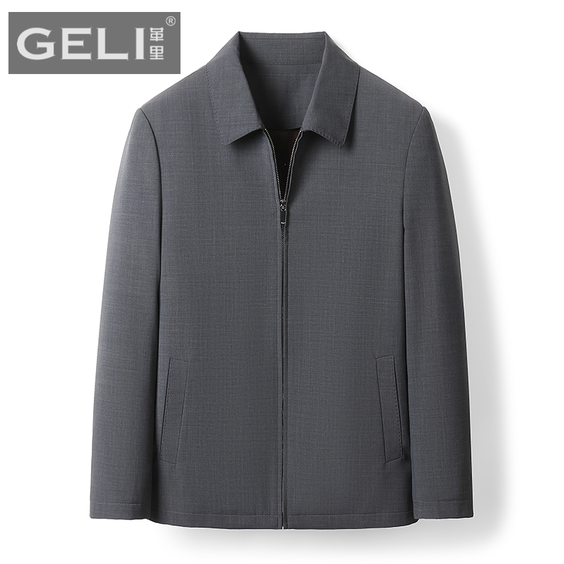 冬季海宁派克服男整貂水貂毛内胆皮毛一体翻领商务行政夹克外套厚