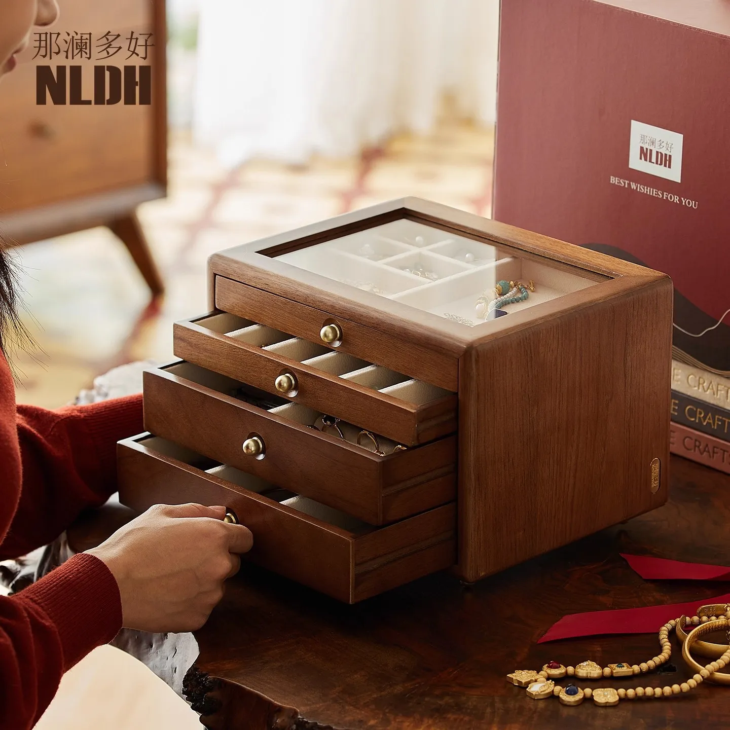 高级感实木首饰盒送女朋友女生生日礼物订婚礼物新婚伴手礼送闺蜜