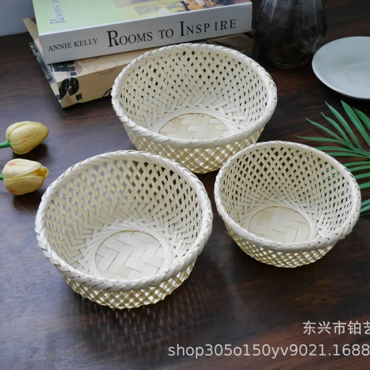 手工竹编迷你筐点心寿司刺身食物创意摆盘用具配菜篮点心篮竹编篮