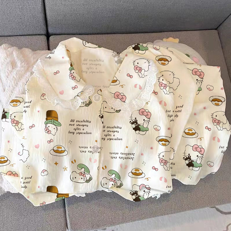 日系ins风卡通可爱凯蒂猫云朵棉睡衣学生休闲家居服套装长袖长裤,女士内衣/男士内衣/家居服,睡衣/家居服套装,淘宝优惠券,粉丝福利购,淘宝优惠卷