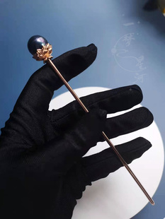 一梦星河-玄姫-原创暗黑系汉服黑色贝珠黛玉簪