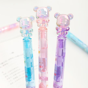 水晶猫爪自动铅笔0.5mm不断芯活动笔可爱小熊按动笔男女学生礼物