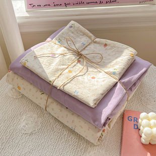 A类古法水洗化纤面料防螨虫宿舍三件套家纺床上用品云感纱四件套