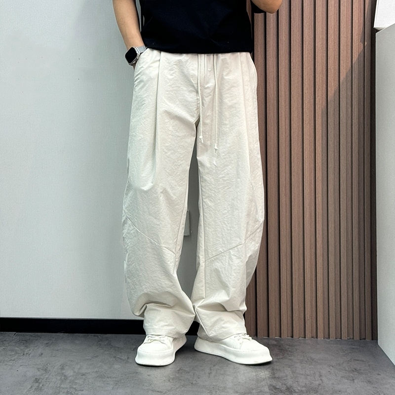 夏季新款美式潮牌直筒弯刀裤男士高级感简约百搭阔腿宽松休闲长裤