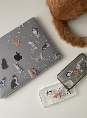 APEEL STUDIO 原创橘猫黑猫孟加拉猫透明保护壳适用MacBook电脑壳