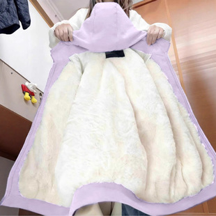 厚毛毛外套女装冬天加绒巨好看的冬装棉服女款羊羔绒卫衣女有质感