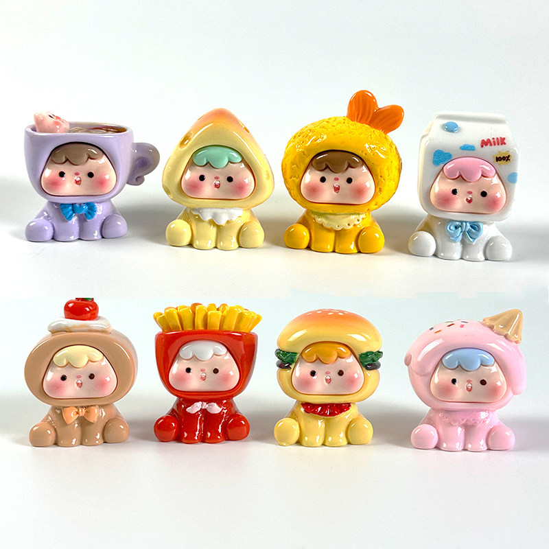 盲袋卡通全身食玩崽崽创意diy装饰公仔车载树脂摆件桌面 潮玩萌粒,家居饰品,桌面摆件,淘宝优惠券,粉丝福利购,淘宝优惠卷