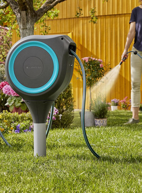 德国嘉丁拿洗车浇花刷车软管车架30米自动回收纳壁挂水管车 18625