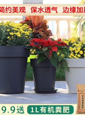 圆形兰花树脂花盆加仑盆虎皮兰龟背竹塑料盆加深加厚君子兰大花盆
