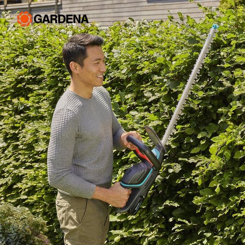 德国进口嘉丁拿 GARDENA 家用电动绿篱机 花园灌木篱笆锂电修剪机