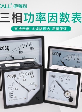 伊莱科指针式功率因数表COSφ三相 6L2/42L6相位表 CP-72/96定制