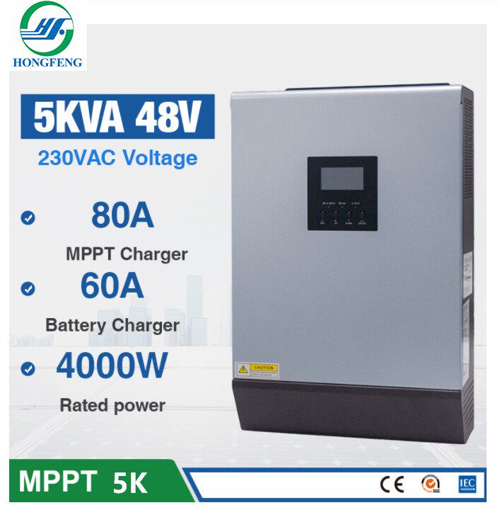 5KVA Solar Hybrid Inverter Pure Sine Wave 220VAC MPPT 60A80A_虎窝淘