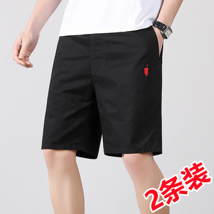 纯棉短裤 男士 新款 运动潮流 马标五分裤 宽松沙滩裤 休闲大码 保罗夏季