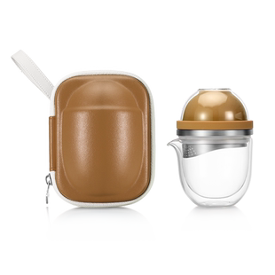 八马茶具 明达便携套装茶具高硼玻璃304不锈钢便捷收纳旅行套装